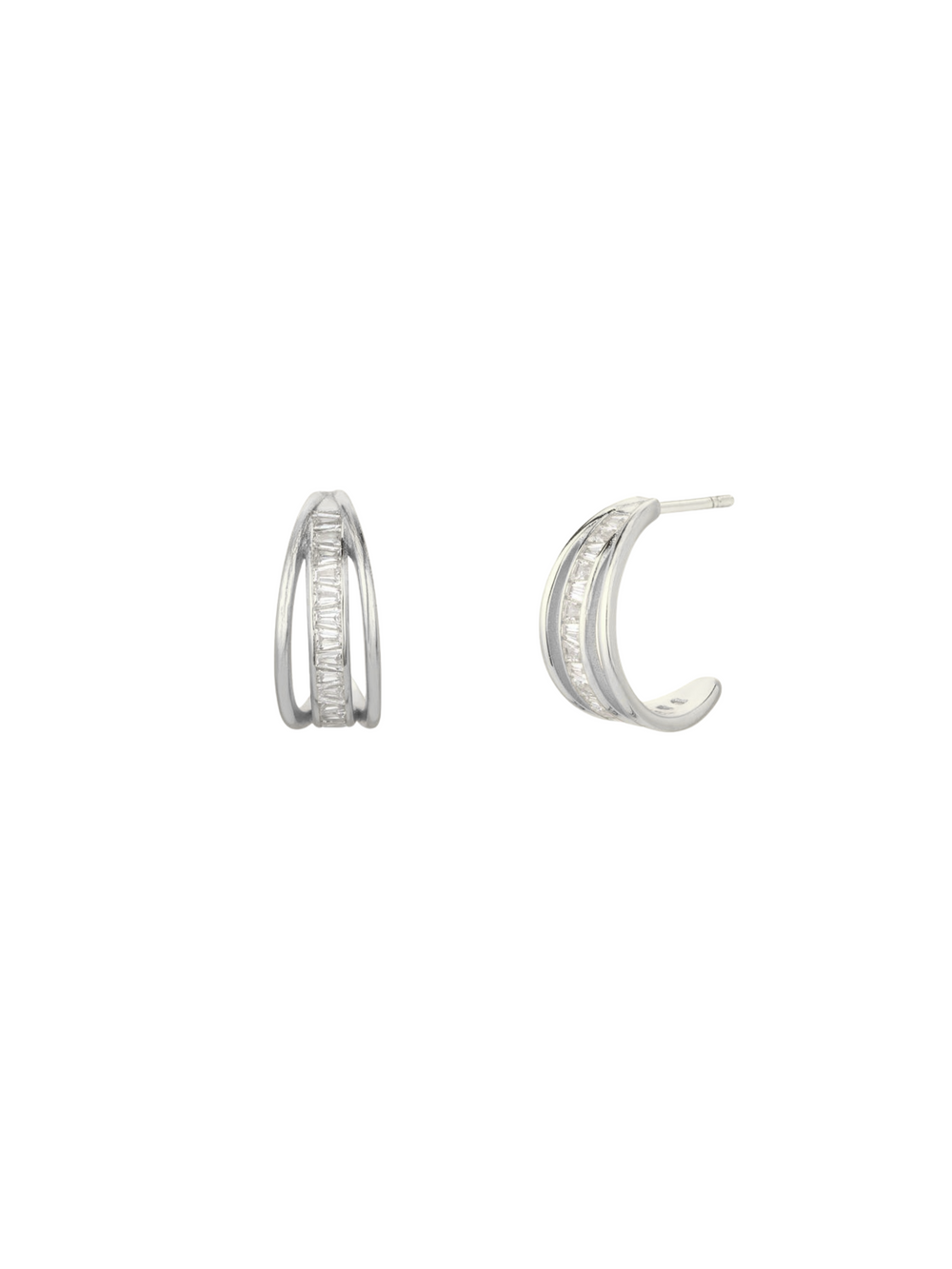 Par Arracada Doble Con Zirconias