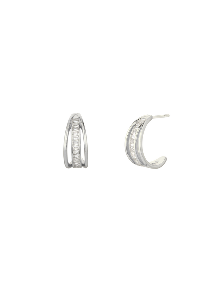 Par Arracada Doble Con Zirconias