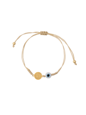 Pulsera Hilo Con Ojo Y San Benito