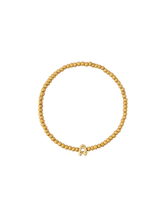 Pulsera Dorada Bolitas Con Inicial
