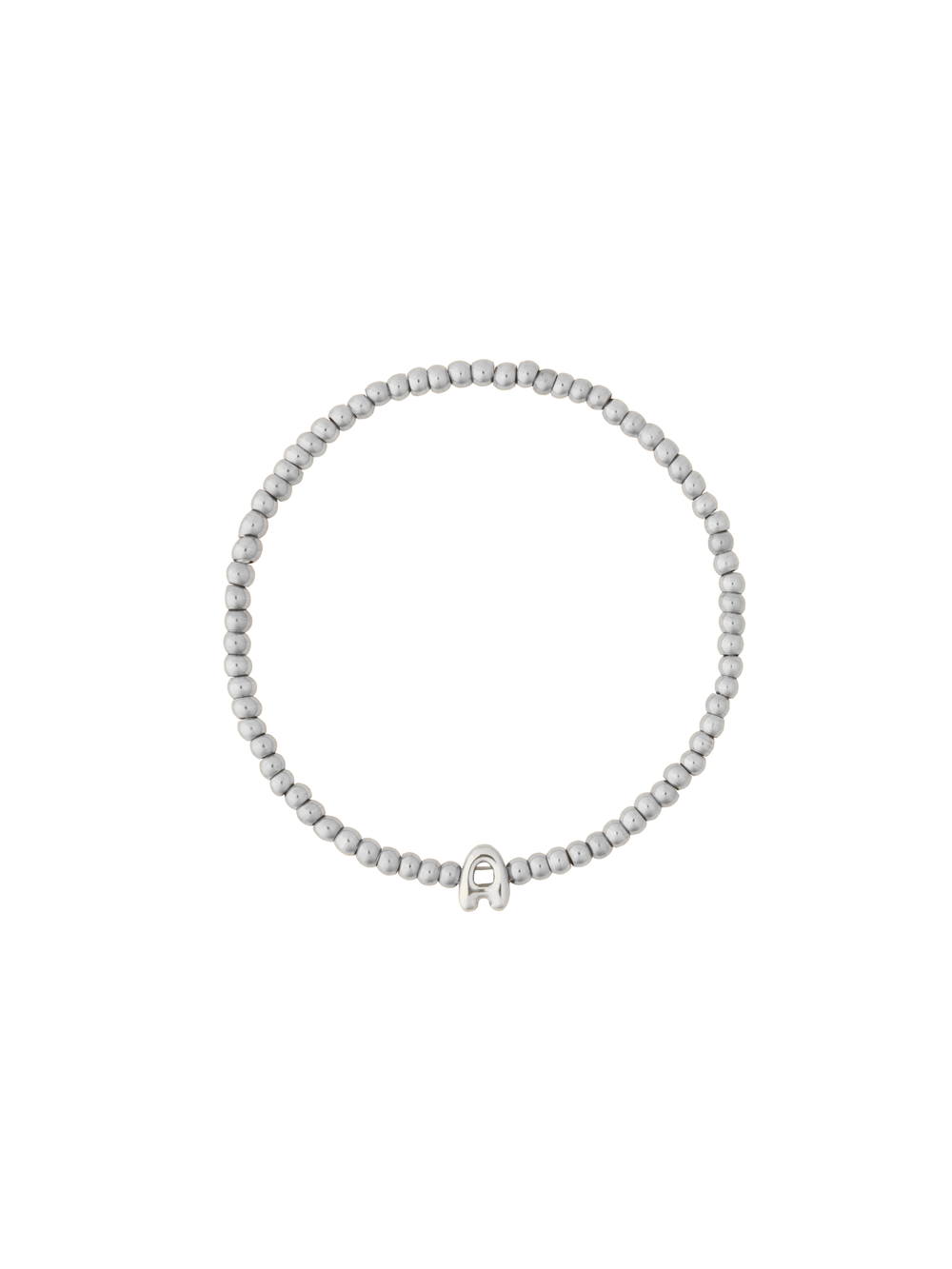 Pulsera Plateada Bolitas Con Inicial