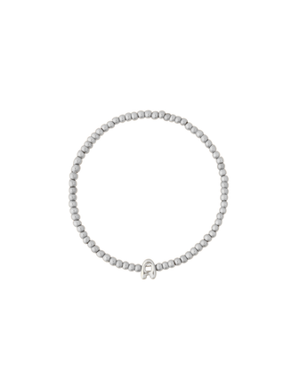 Pulsera Plateada Bolitas Con Inicial