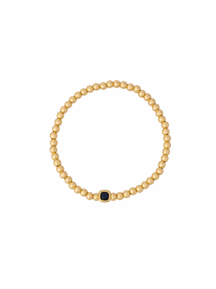 Pulsera Birthstone Bolitas Doradas