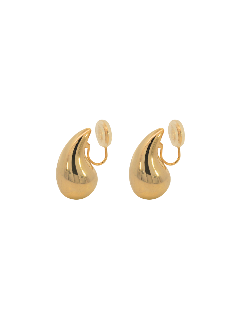 Par Arete Clip Gota Dorada