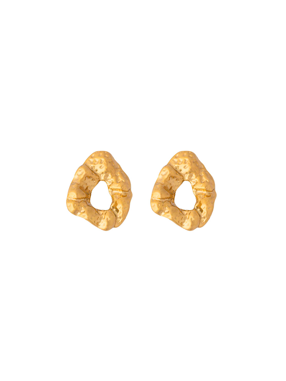 Par Arete Circulo Irregular Con Textura