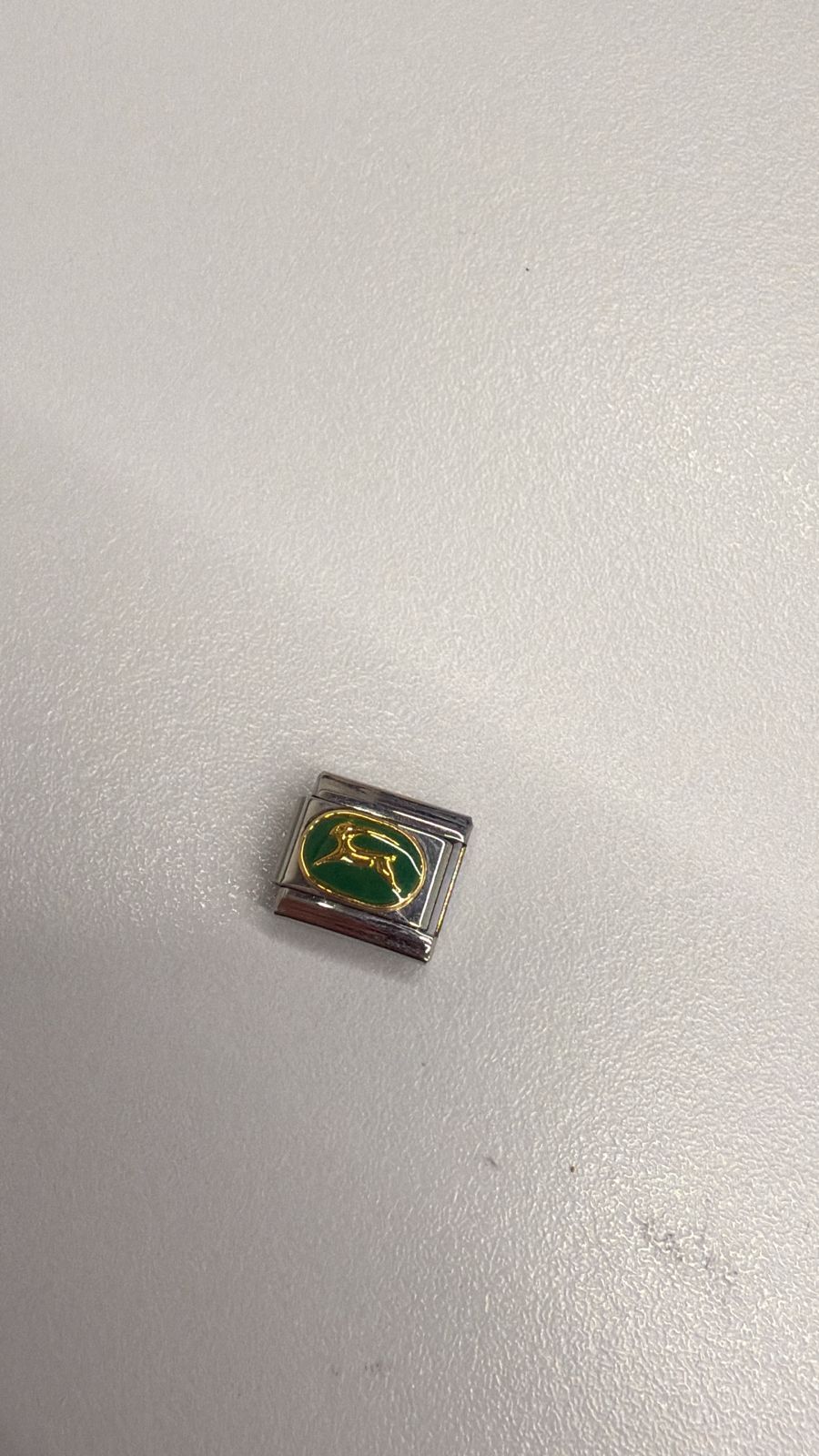 NUEVO charm cabra con fondo verde