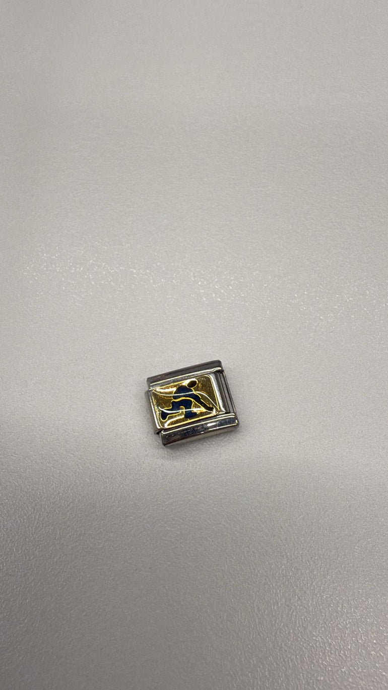 NUEVO charm silueta hombre fondo dorado