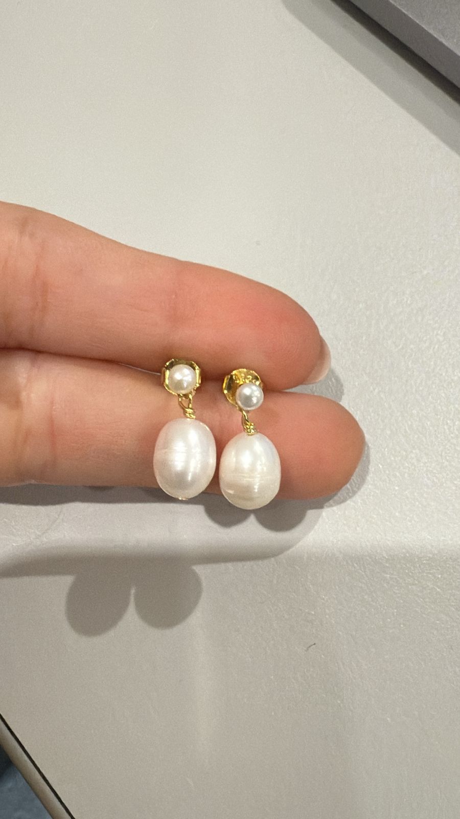 Par Arete Doble Perla