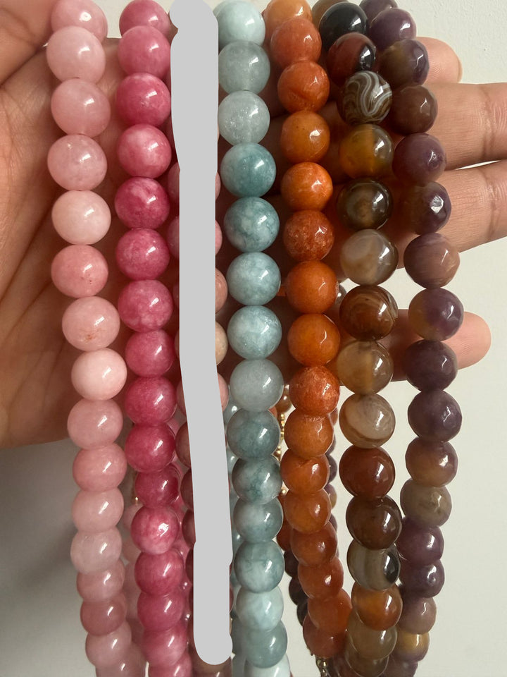 Choker Bolitas Piedra Natural 10 mm