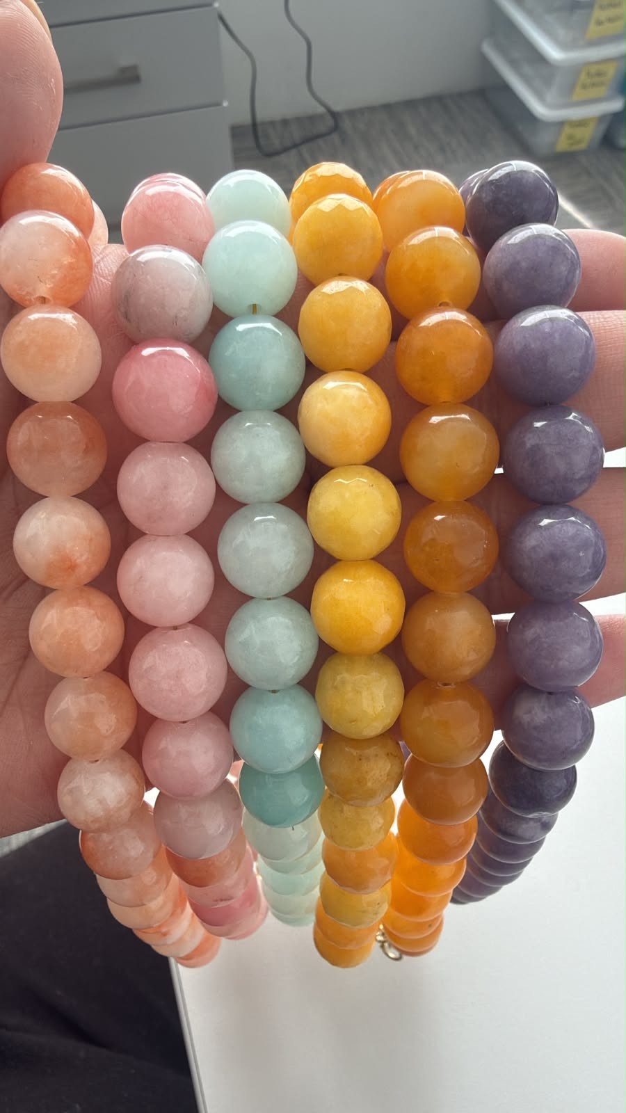 Choker Bolitas Piedra Natural 12 mm