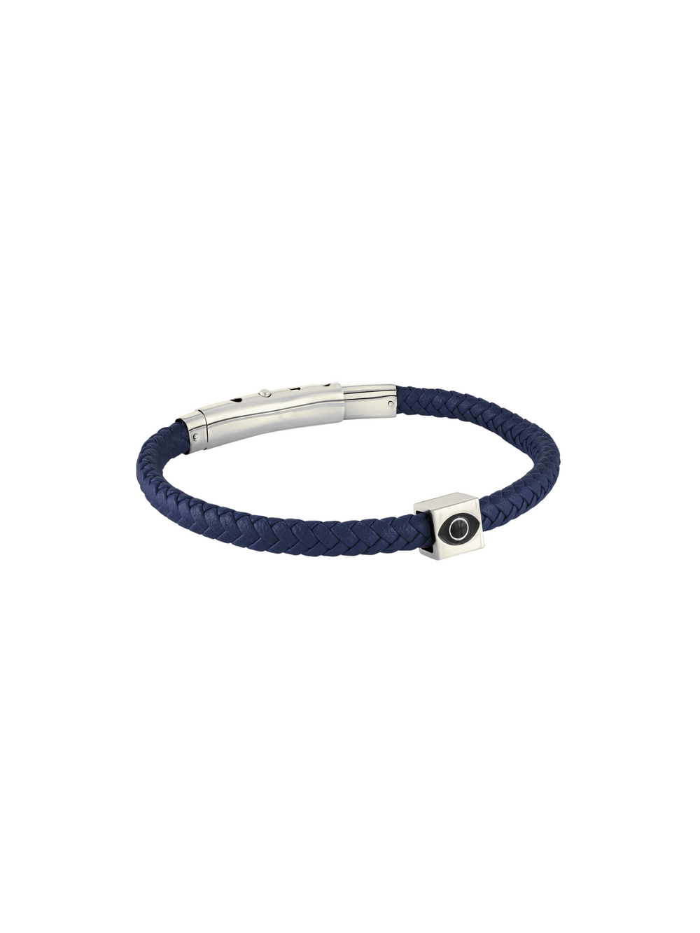 Brazalete Piel Azul Con Ojo Cuadrado
