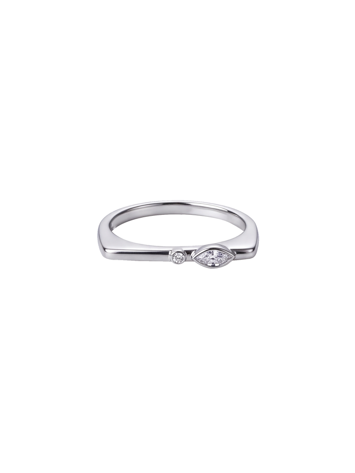 Anillo Rectangular Con Zirconia Birthstone