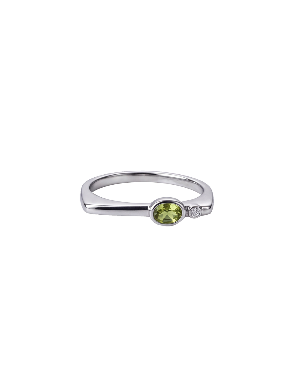 Anillo Rectangular Con Zirconia Birthstone