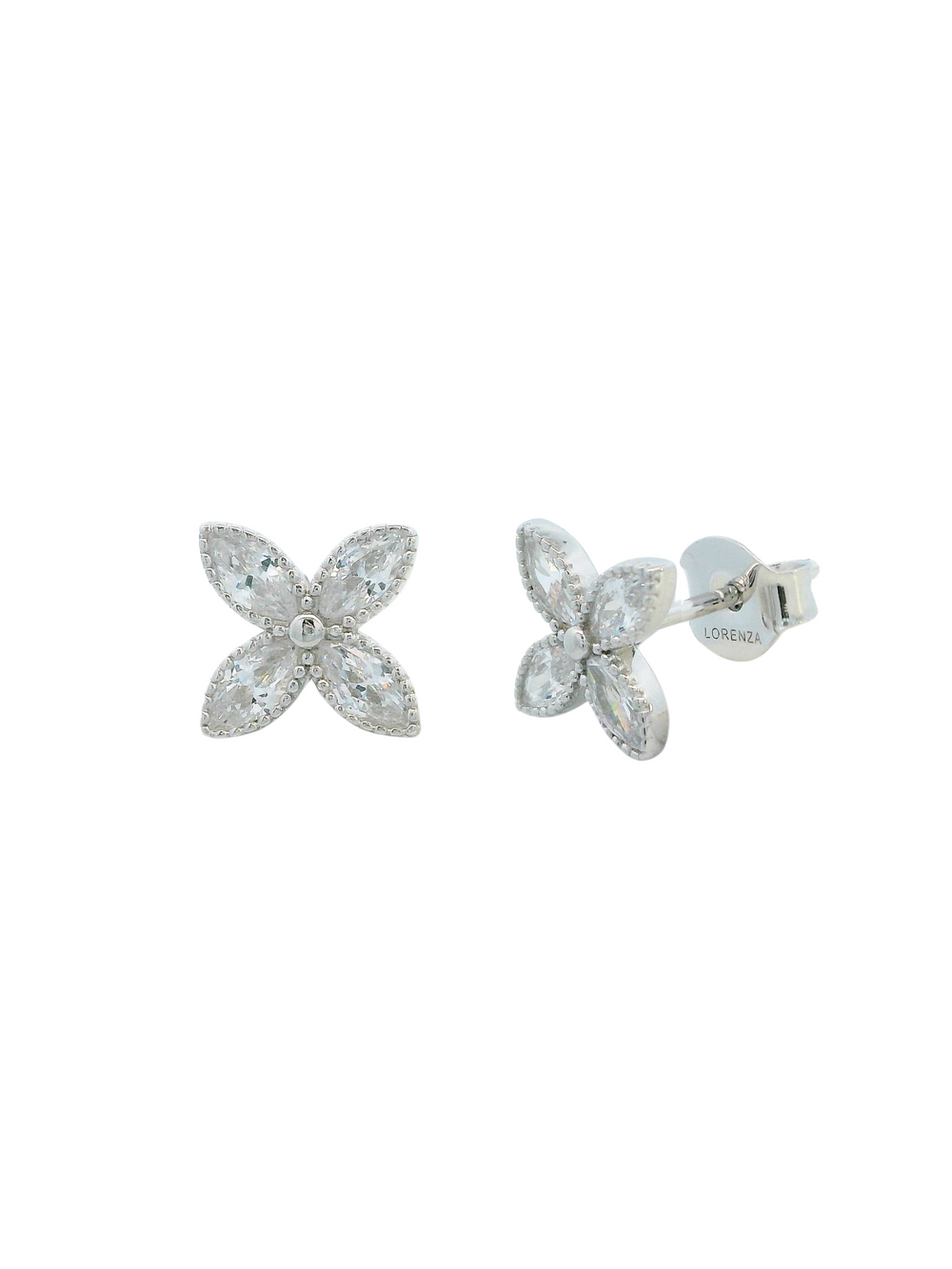Par Arete Mini Flor Con Zirconias