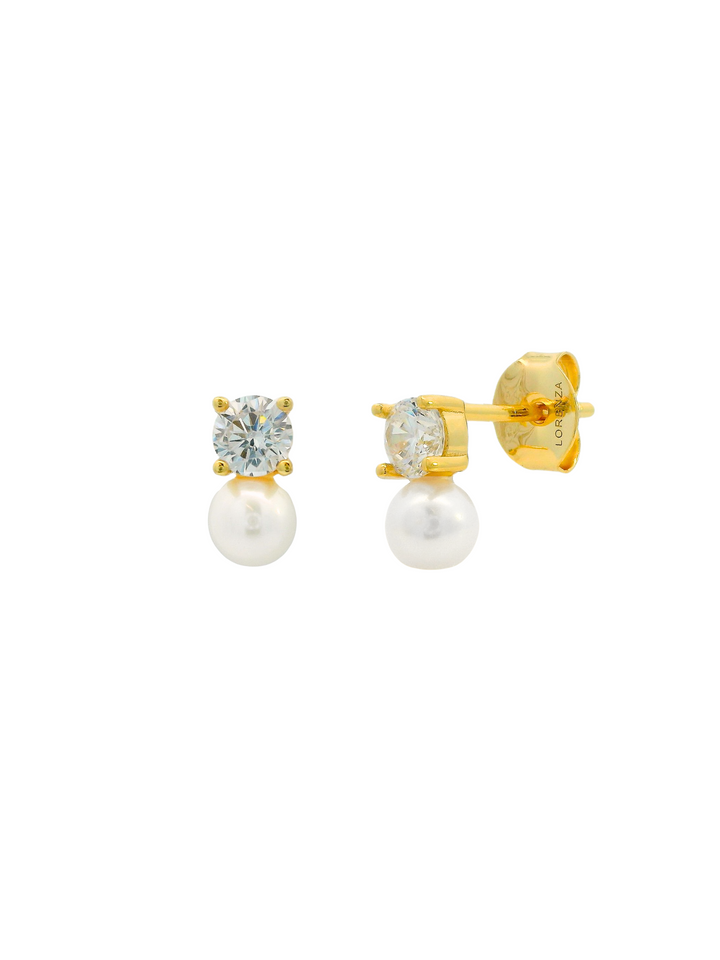 Par Arete Zirconia Con Perla