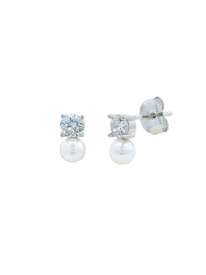 Par Arete Zirconia Con Perla