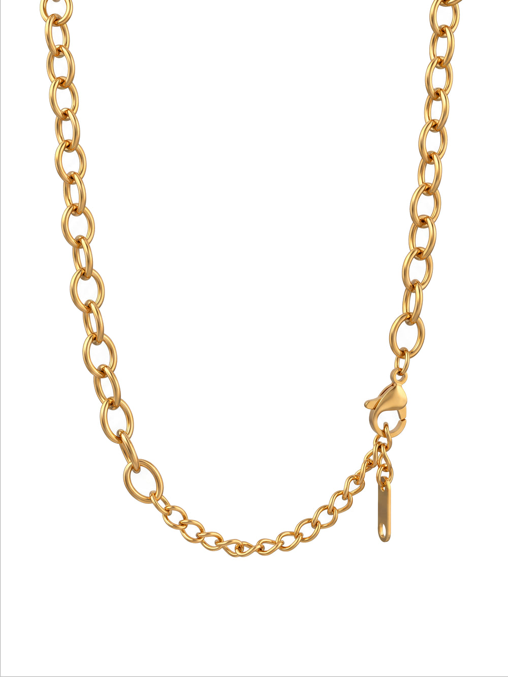 Collar Ovalos Con Dije Piedra
