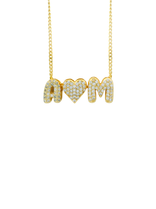 Collar Con Corazon Inicial Mini Bubble Zirconias