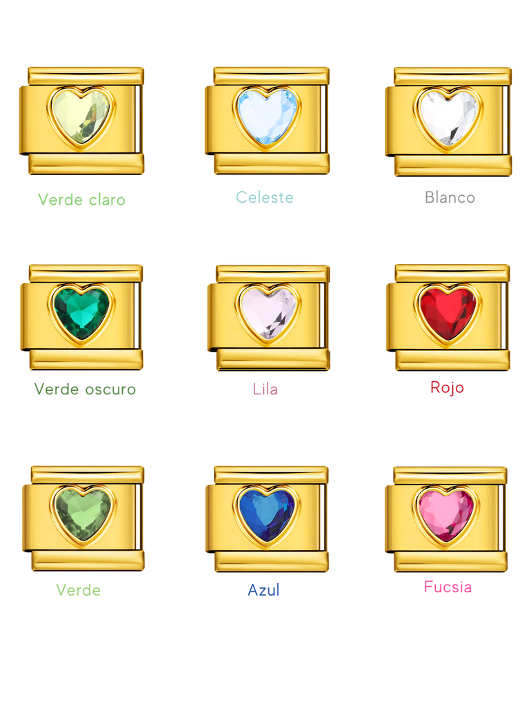 Charm Dorado Corazon Con Zirconia
