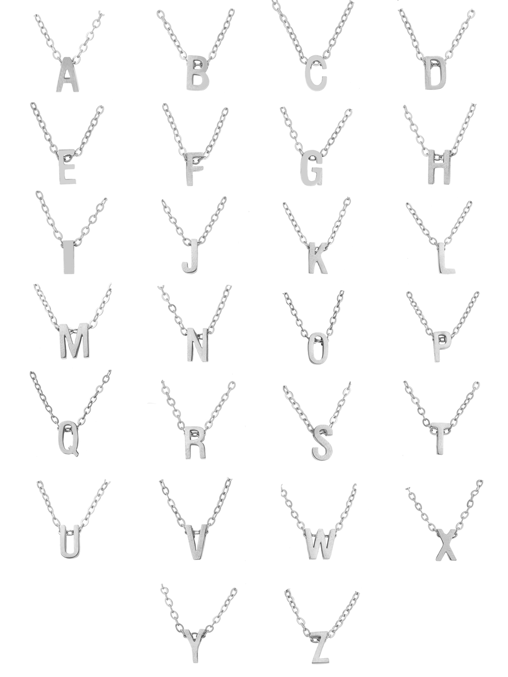 Collar Con Inicial Plateada