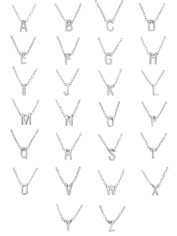 Collar Con Inicial Plateada