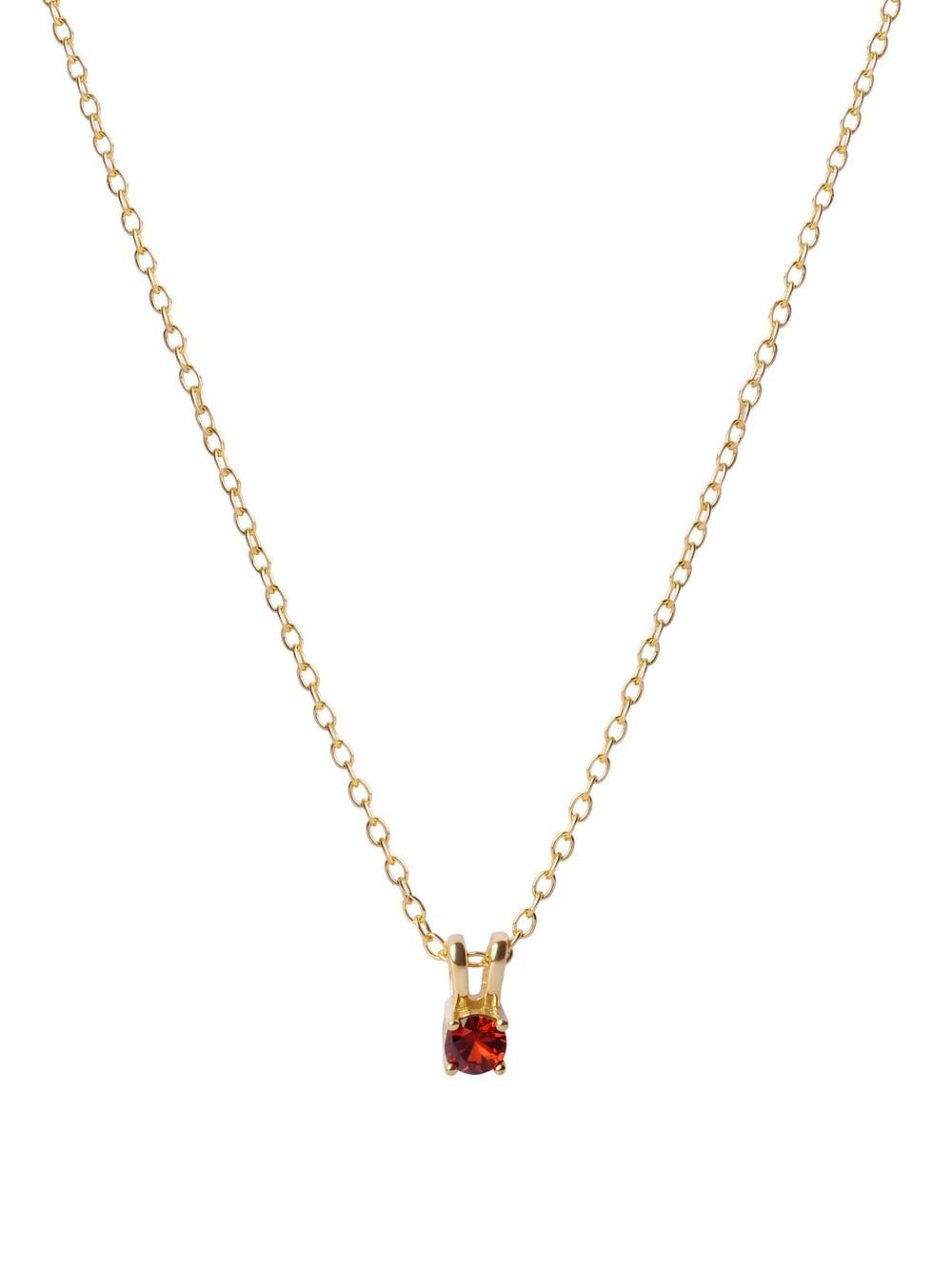 Collar Dorado Dije Zirconia Birthstone