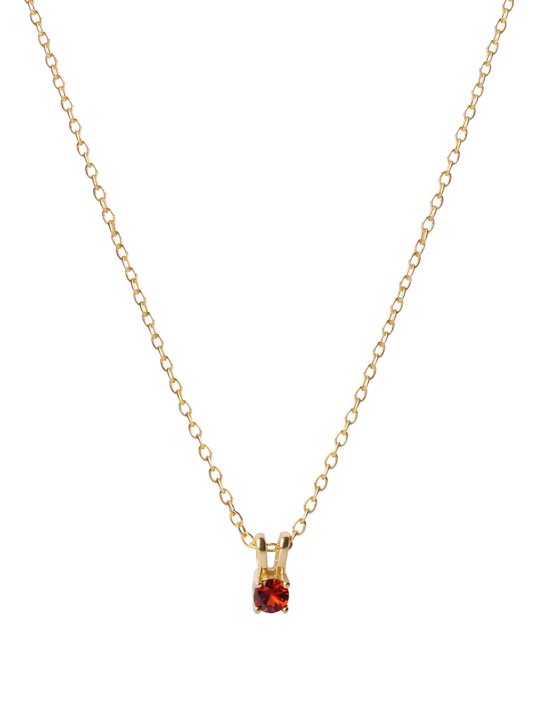Collar Dorado Dije Zirconia Birthstone