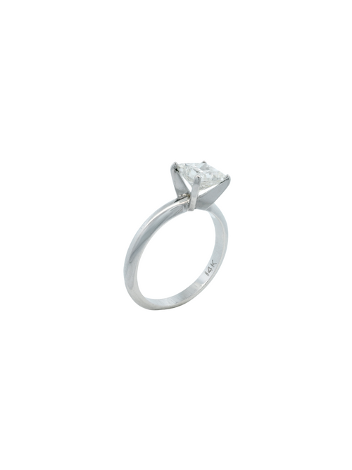 Anillo Diamante Cuadrado 1.02 Quilates Oro Blanco 14k