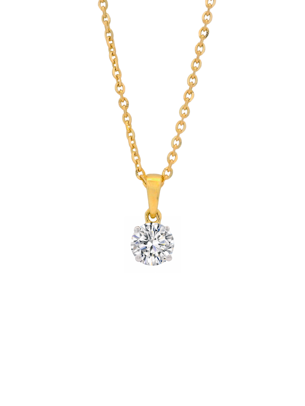 Collar Dije Solitario 0.51 Ct Diamante Lab Grown
