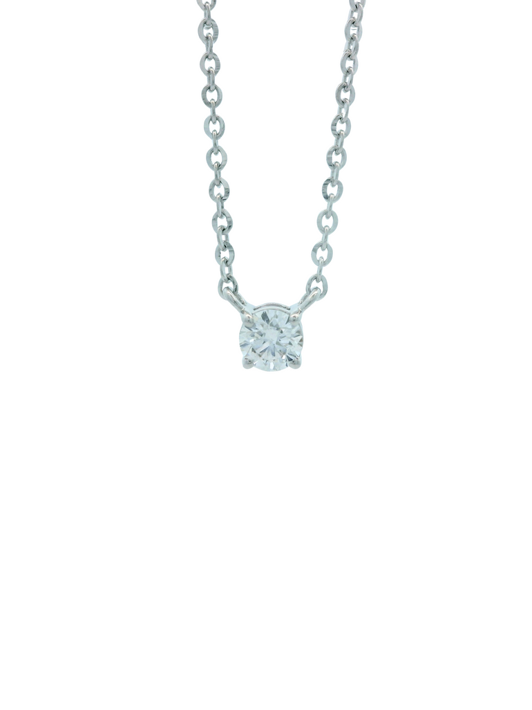 Collar Solitario Corte Round 0.3 Ct Diamante Lab Grown