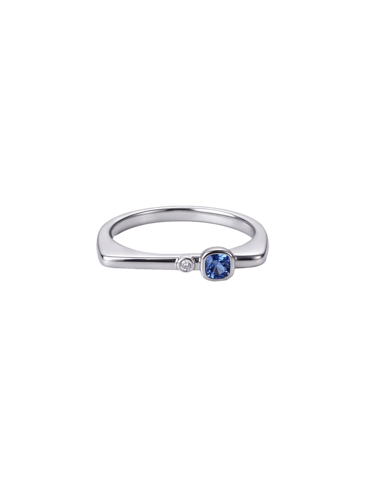 Anillo Rectangular Con Zirconia Birthstone