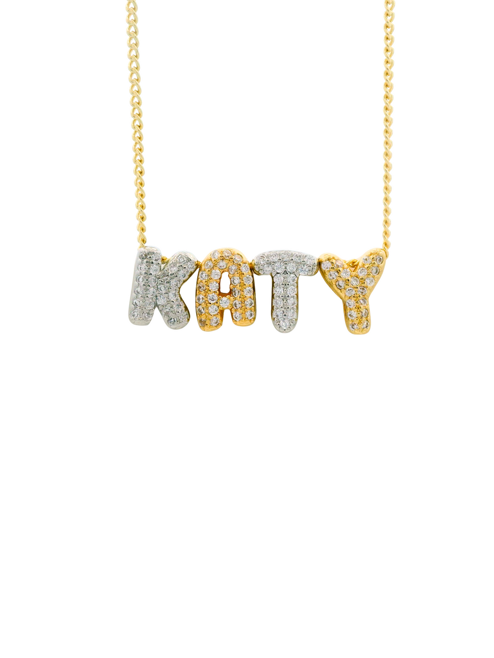 Personaliza Tu Collar Con Inicial Mini Bubble Combinado Zirconias