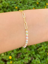 Pulsera Perlas Rainbow y Eslabón
