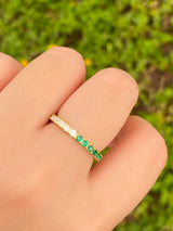 Anillo Dorado y Verde 2 en 1