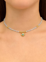 Choker Piedras Celestes Tornasol y Ojo Dorado