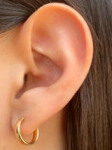 Par Arracada Gruesa Mini Oro 14k