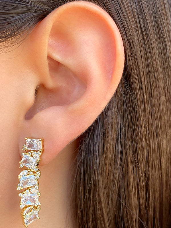 Par Arete Tira Baguette Rectangular