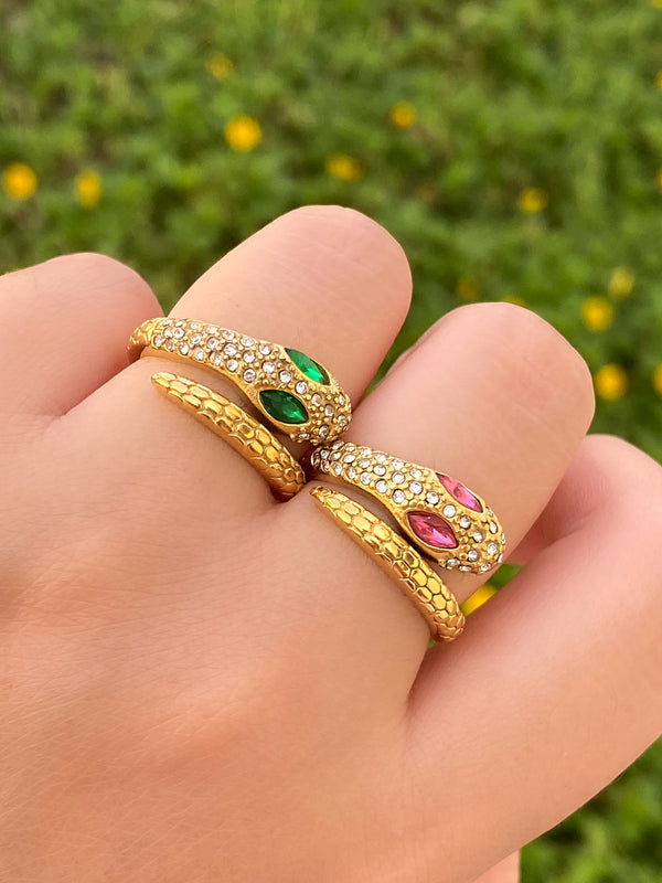 Anillo Serpiente Con Zirconias