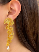 Par Aretes Dorados Gota Dorada