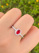 Anillo Zirconias con Piedra Roja