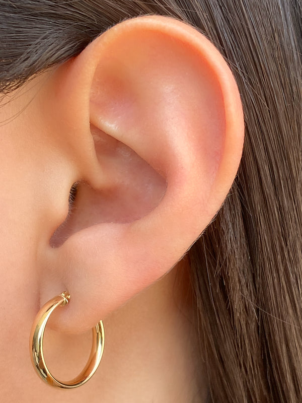 Par Arracada Gruesa 15 mm Oro 14K
