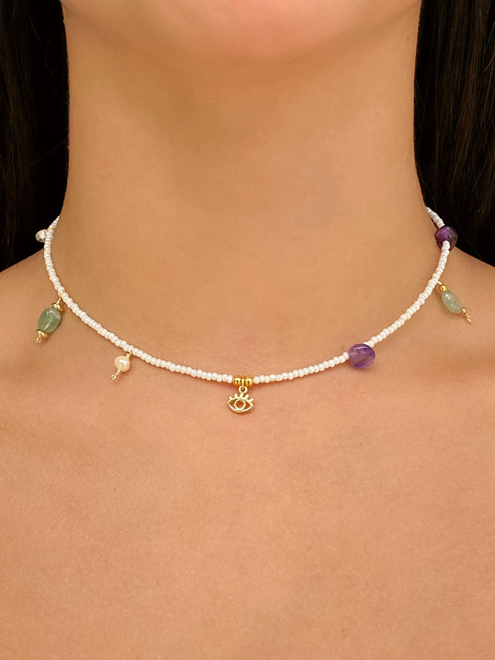 Choker Chaquiras con Piedras y Ojo