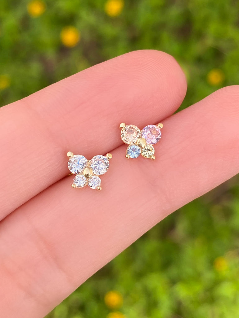 Broquel Mariposa Oro 10K