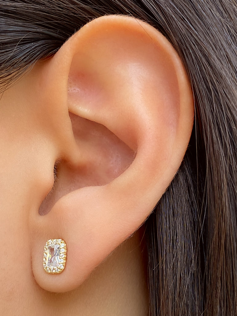 Par Arete Baguette Con Zirconias