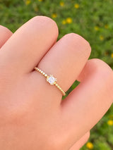 Anillo Mini Zirconia Cuadrada Oro 10k
