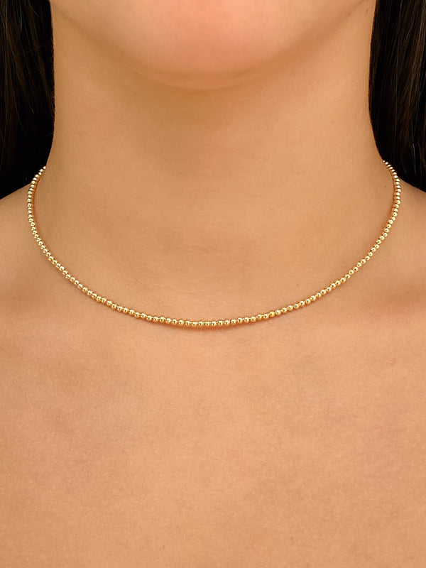 Choker Bolitas 2 mm Doradas