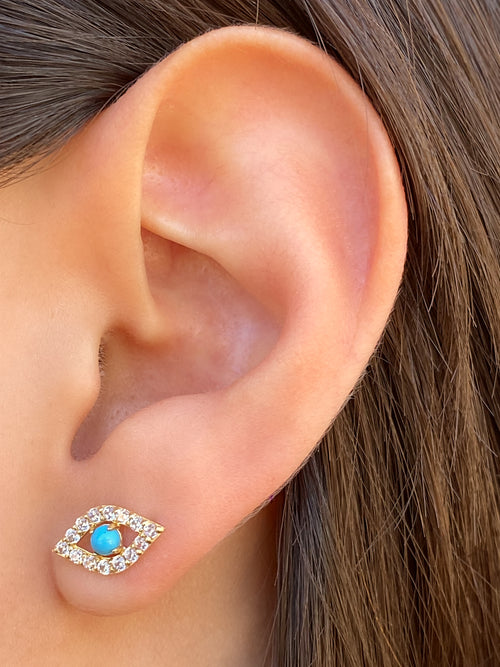 Ojo Turquesa Oro 14k