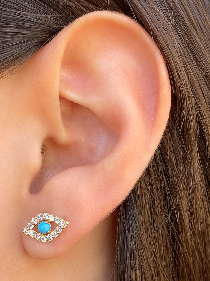 Ojo Turquesa Oro 14k