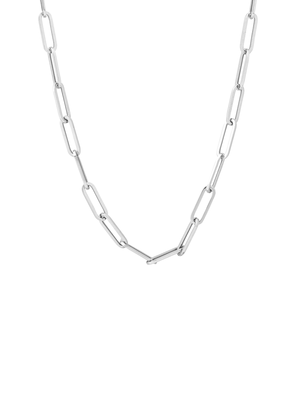 Cadena Eslabon Tipo Clip Oro Blanco 14k