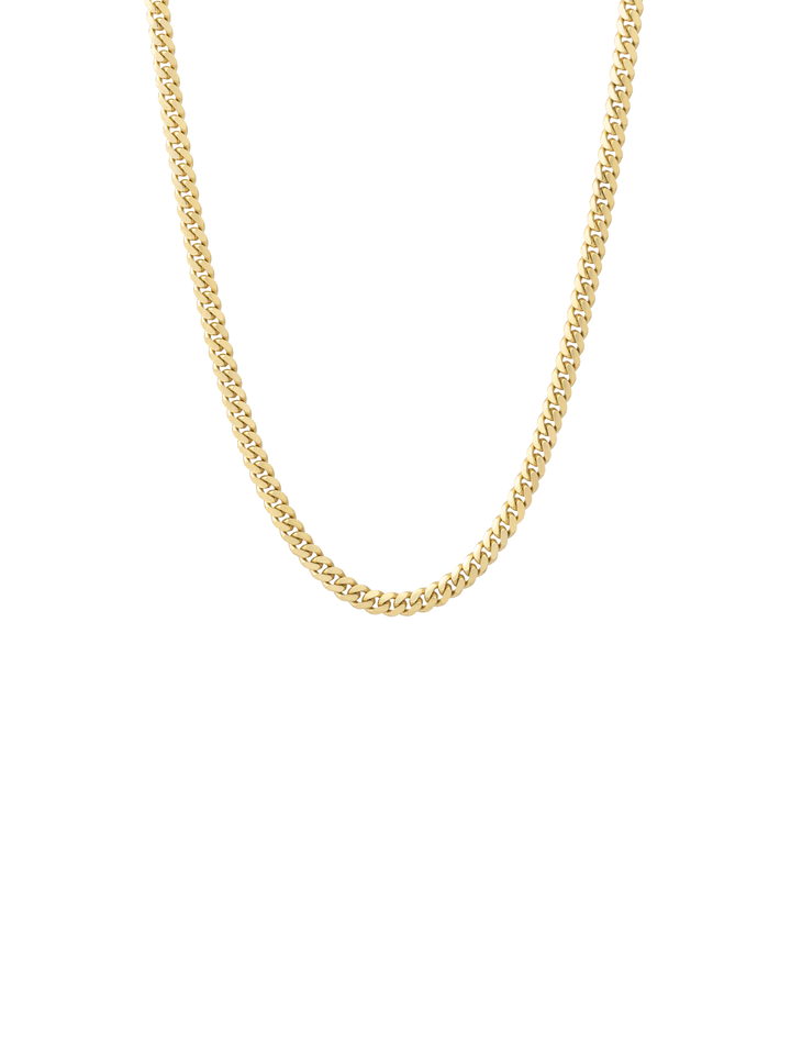 Cadena Delgada Eslabon Cubano 2.6 mm Oro 14k